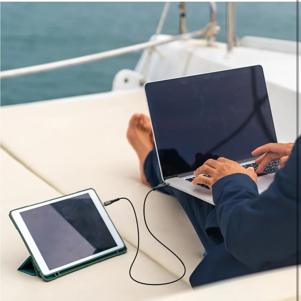 Nautica Black USB-C Cable 6 ft. Fast charging